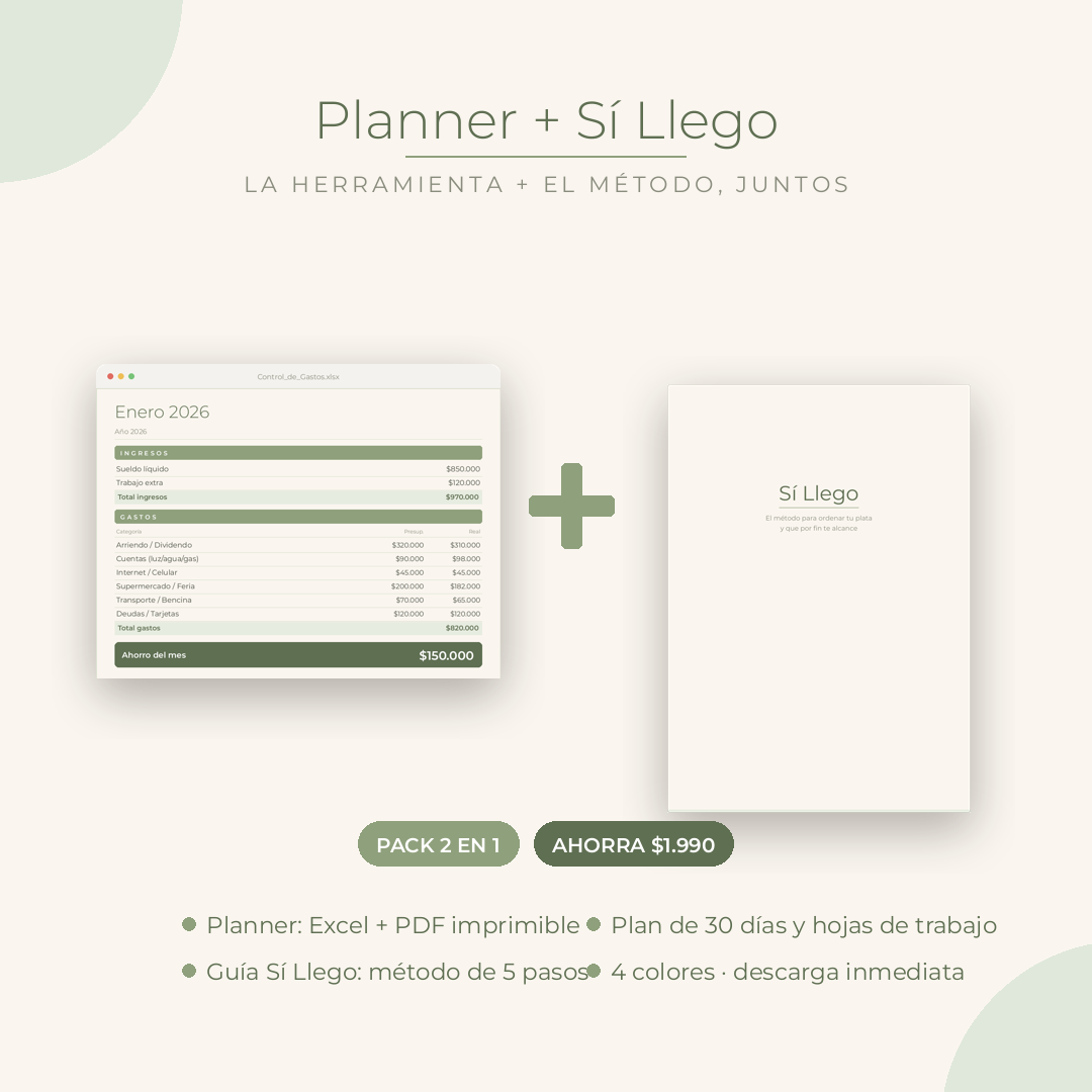 Pack Planner + Sí Llego
