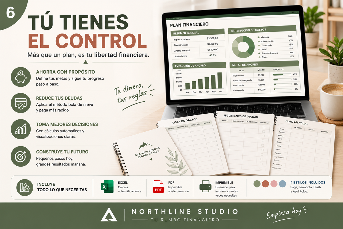 Kit Ahorro + Deudas | Excel + PDF Imprimible
