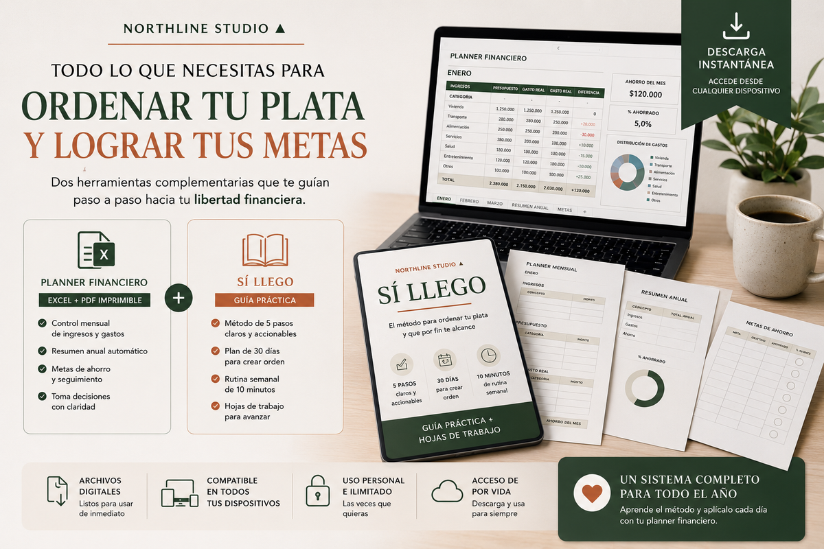 Pack Planner Financiero + Sí Llego | Excel + PDF + Método de 30 Días
