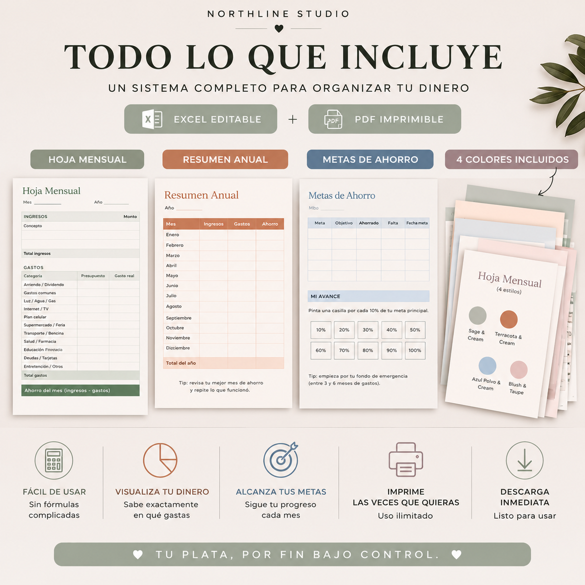Control de Gastos | Plantilla Excel + PDF Imprimible