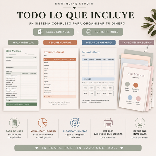 Control de Gastos | Plantilla Excel + PDF Imprimible