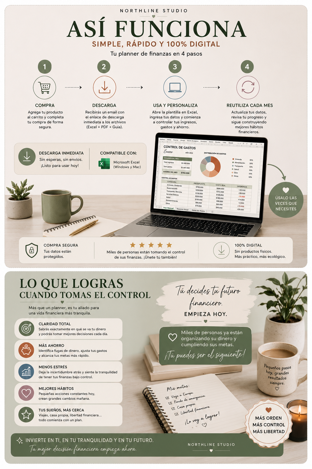 Control de Gastos | Plantilla Excel + PDF Imprimible