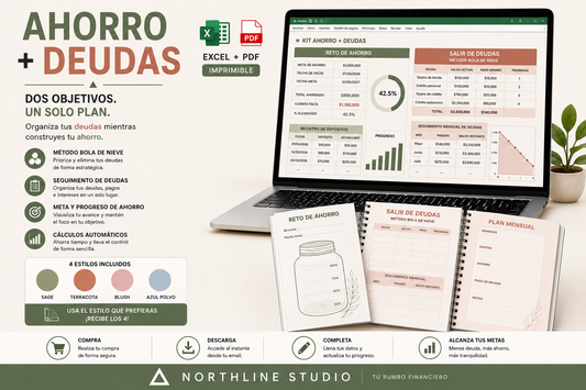 Kit Ahorro + Deudas | Excel + PDF Imprimible