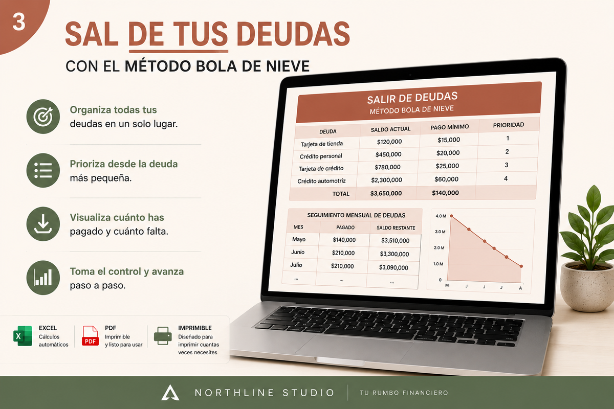 Kit Ahorro + Deudas | Excel + PDF Imprimible