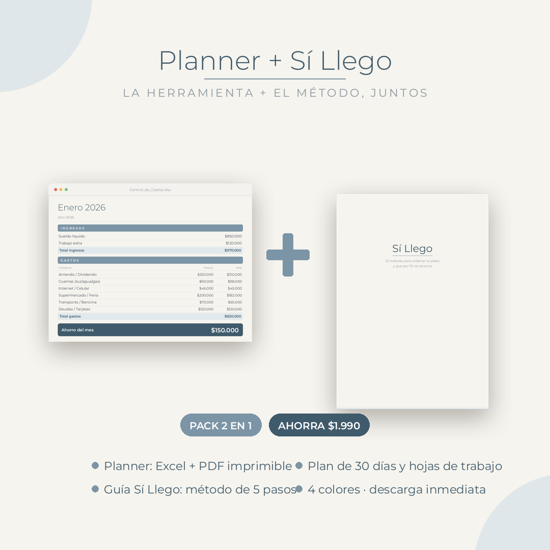 Pack Planner + Sí Llego