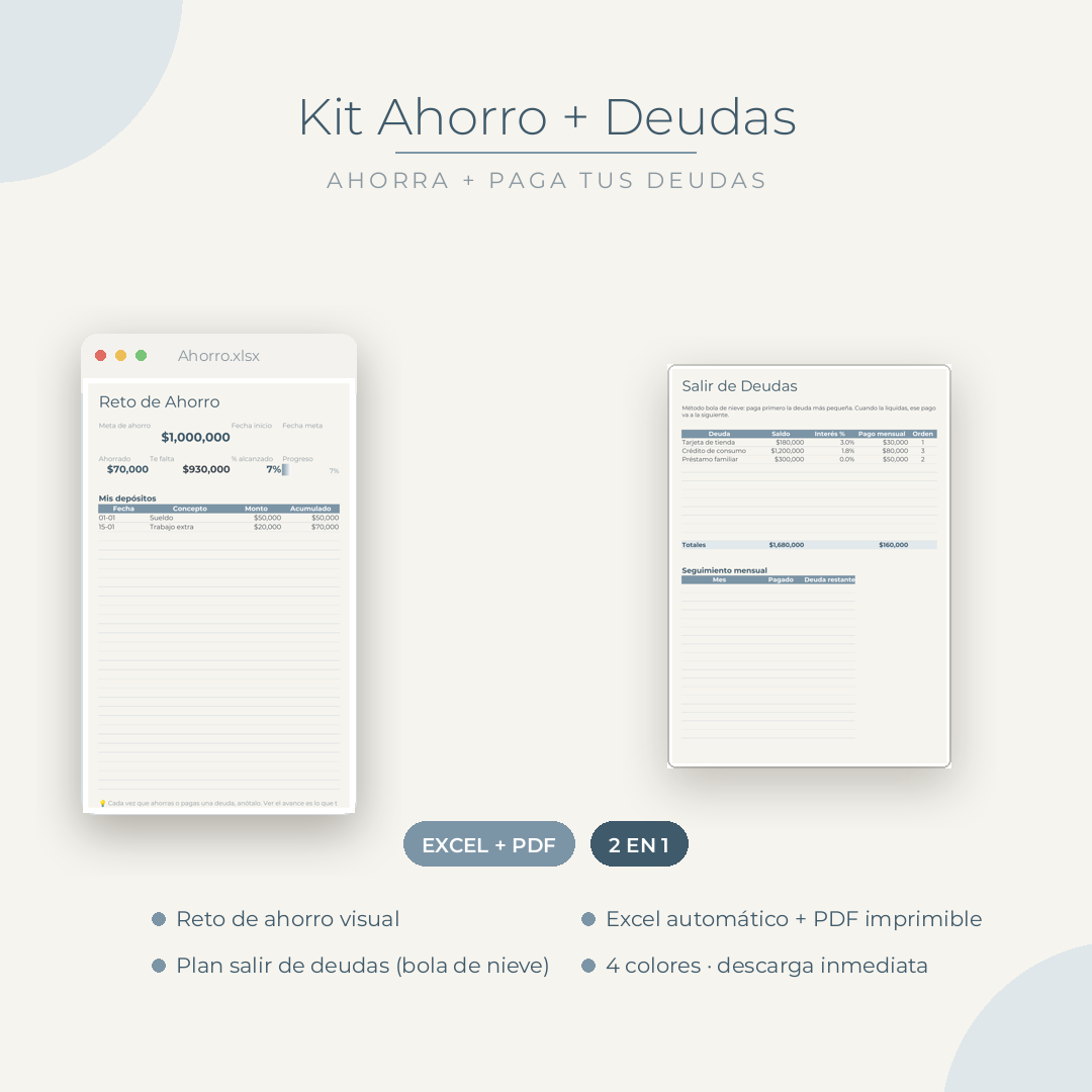 Kit Ahorro + Deudas