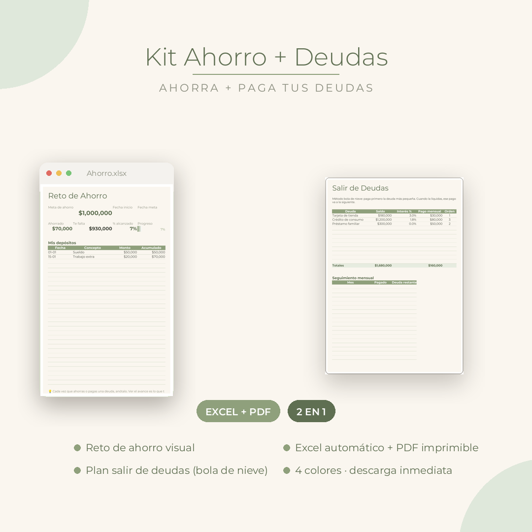 Kit Ahorro + Deudas