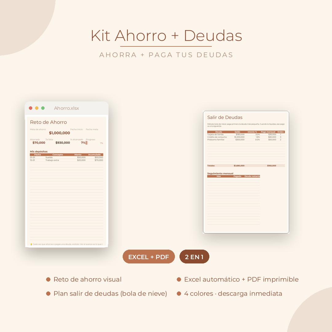 Kit Ahorro + Deudas